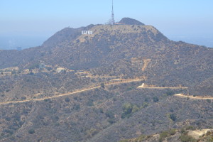 View of the Hollywood Sign from Mount Hollywood.  Still a ways to go.