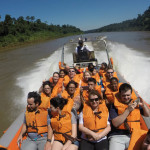 Taking a Speedboat Ride Under Iguassu Falls
